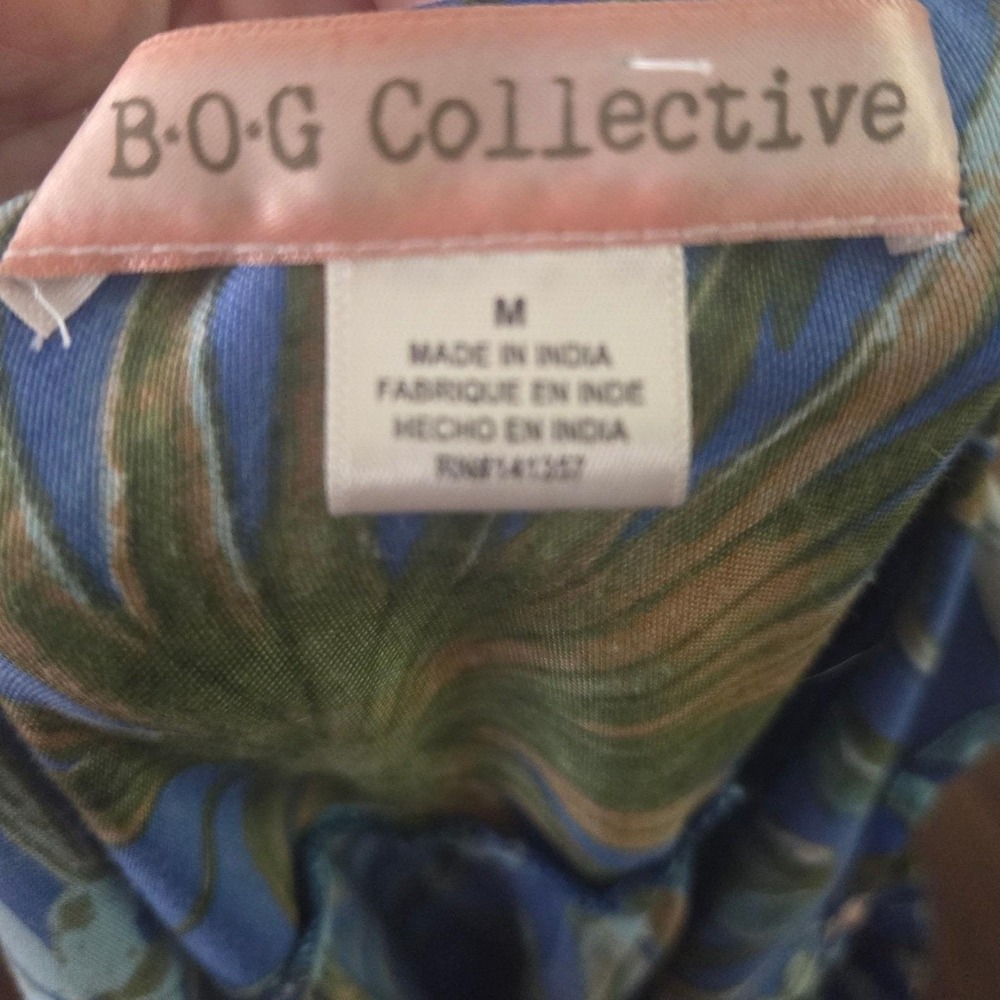 Vintage 90s Rachel Green Tropical Leaf Print Tiered Maxi Dress Women's Size M‎ - Picture 3 of 6